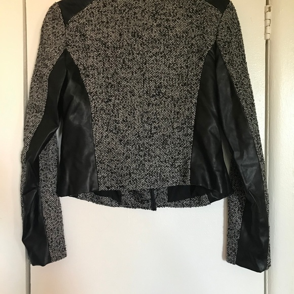 Faux Leather Gray & Black Jacket - Picture 3 of 4
